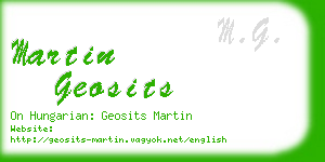 martin geosits business card